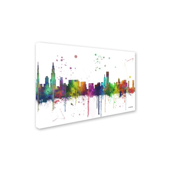 Marlene Watson 'Chicago Illinois Skyline Mclr-1' Canvas Art,16x24